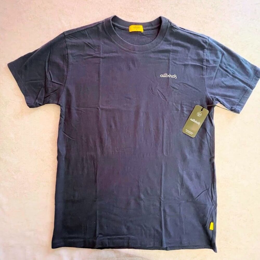 allbirds Crew Neck T Shirt Mens Small Blue Short Sleeve Organic Unisex Tee NEW!